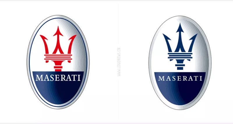 玛莎拉蒂更新椭圆形logo 红色被完全删除 设计师资讯 Logo库